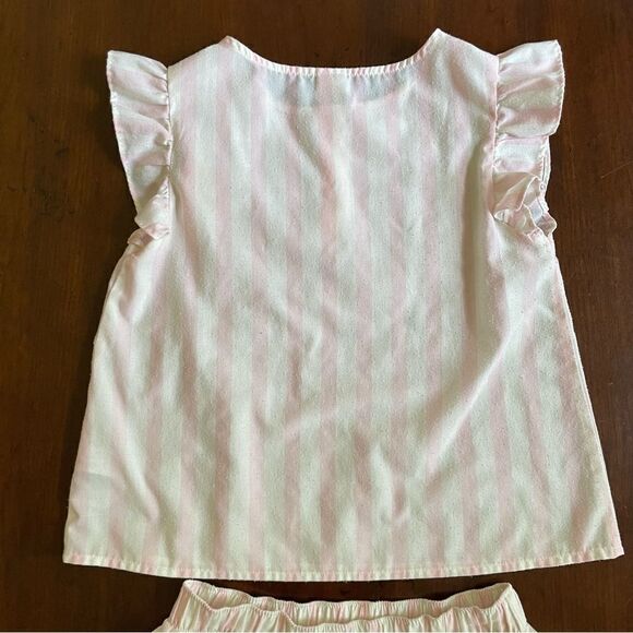 Crewcuts Striped Girls Baby Doll Frill Pajamas Summer Size M 8-9 - Picture 6 of 11